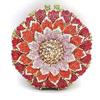 Gold/Yellow Sunflower Clutch Crystal Round Evening Bags Women Wedding Purse Bridal Bags Party Dazzling Diamond Handbags Minaudie