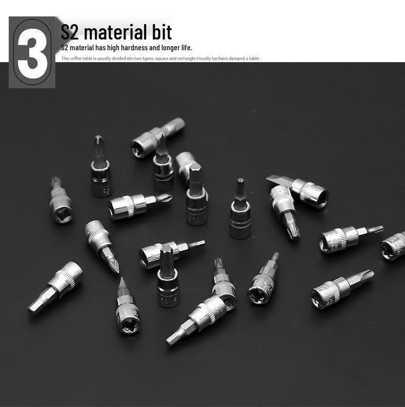 46-Piece Multifunctional Ratchet Wrench Set for Car and Motorcycle Repair