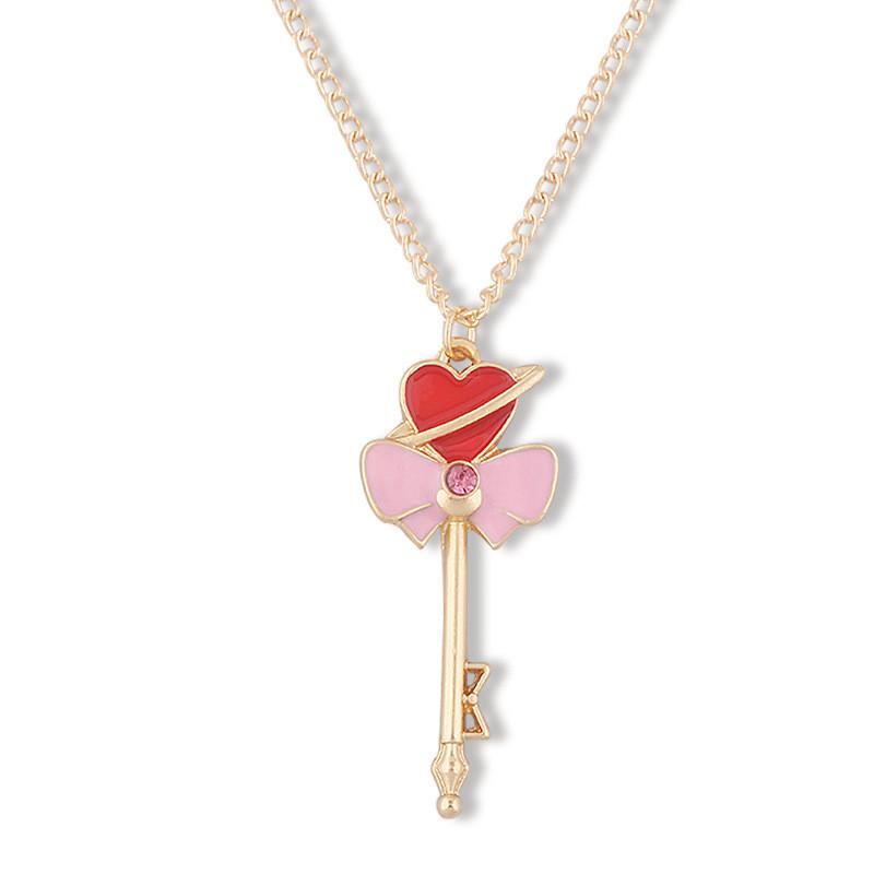 

Card Sakura Captor Pendant Necklace With Magic Wand And Heart Design Style G