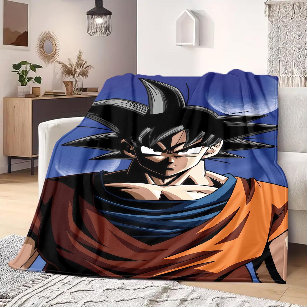 

Cute Cartoon Son Goku Print Blanket Warm Comfortable Flannel Blanket Suitable for Bedrooms,Sofas, Beds, Chairs,Travel -QIAO6 75x90cm