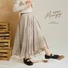 Girls' Retro Asymmetrical Midi Skirt
