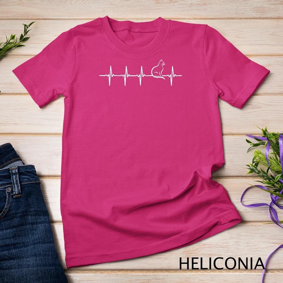 Cat heartbeat t-shirt for cat lovers Unisex T-shirt 3 S