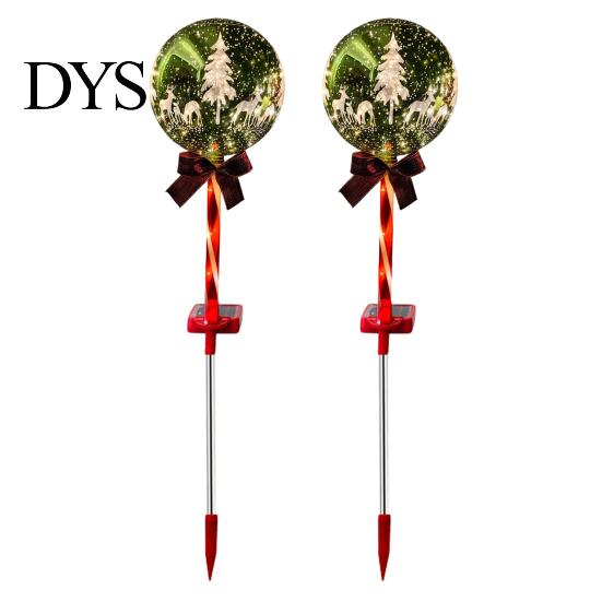 Solar Powered Outdoor Garden Lights 2Pcs Christmas Ball Light, Color Changing LED Stake with Automatic Dusk to Dawn 13 Beads, IP65 Waterproof