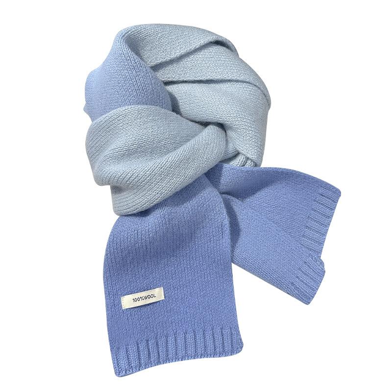 111 pure new solid color cotton winter warm knitted scarf high-end scarf