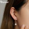 Bamoer Genuine 925 Sterling Silver Simple Shell Bead Drop Earrings for Women & Pearl Bracelet Fine Jewelry Wedding Wear Gift