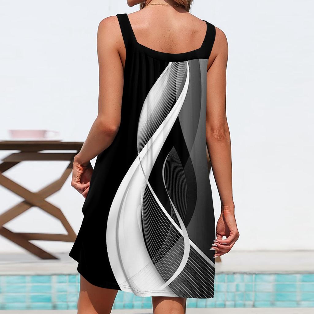 Vestido Corto Mujer Vestido De Verano Para Mujer, Mini Vestido Sin