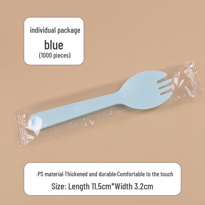 

MOLUONA Individually Wrapped Disposable Frosted Plastic Dessert Fork Spoons