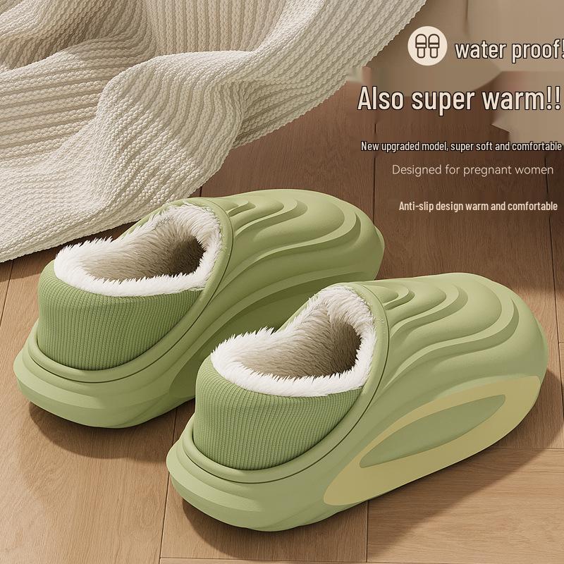 2025 Warm Non-Slip Kids & Parent Cotton Slippers: Waterproof, Thick Sole for Winter Outdoor & Home Wear