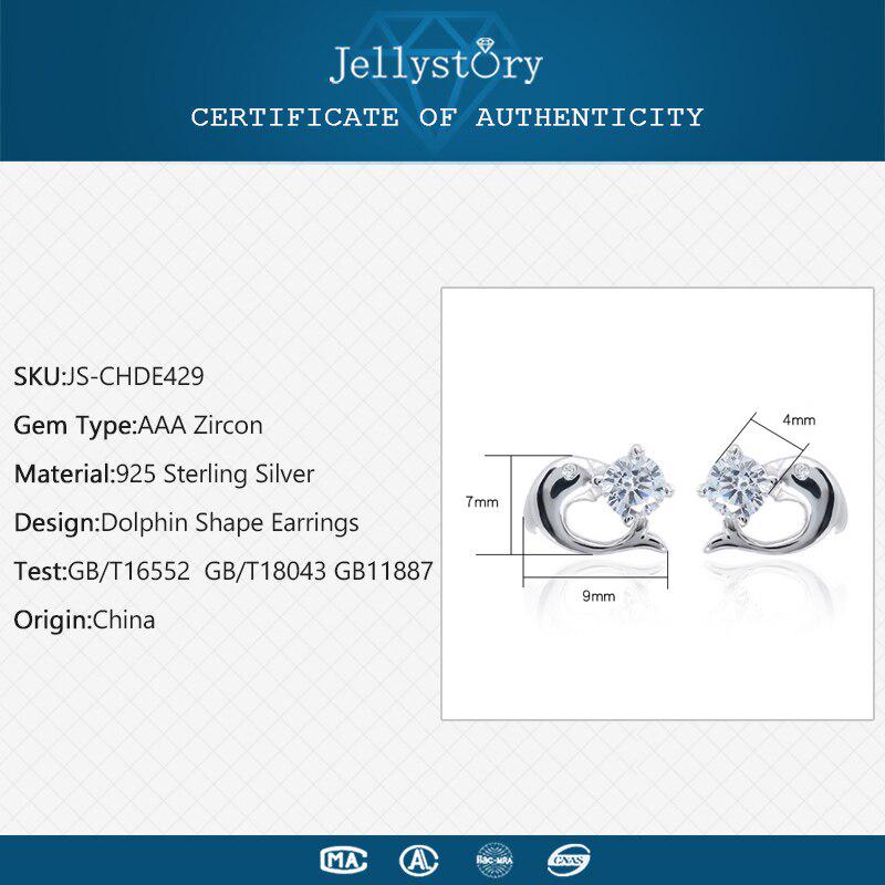 Tancise Silver 925 Heart-shaped Stud Earrings with AAA Zircon    for Women Fashion Fine Wedding Party Jewellery Gifts