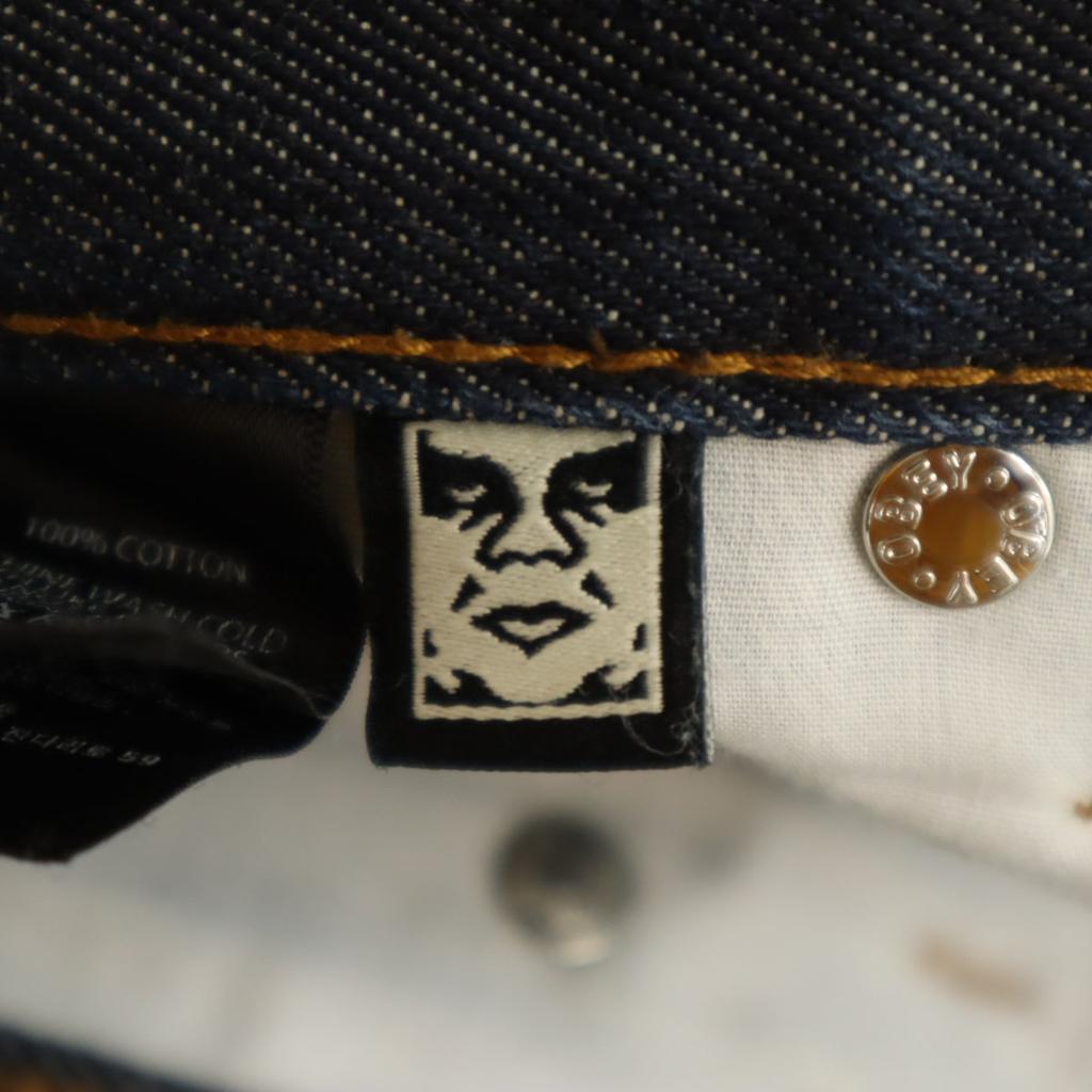 Obey Straight Denim Pants W32 Navy Jeans Men's Used