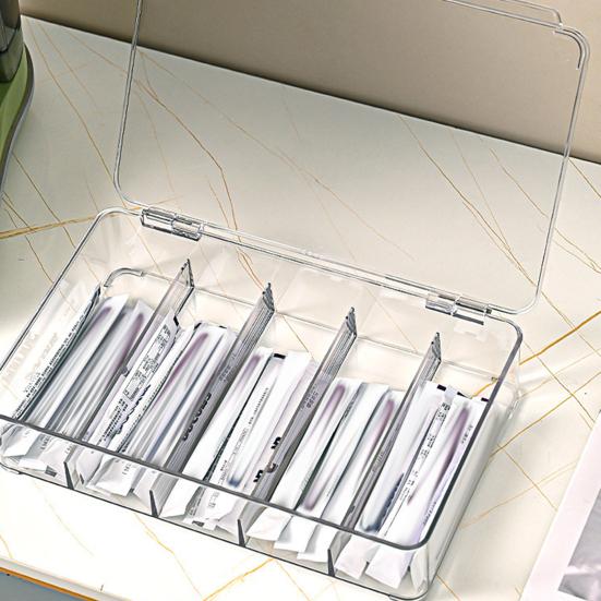5 Compartments Glasses Storage Design Dustproof Eyewear Small Items Organizer Sunglasses Box Transparent Desktop Storage Box