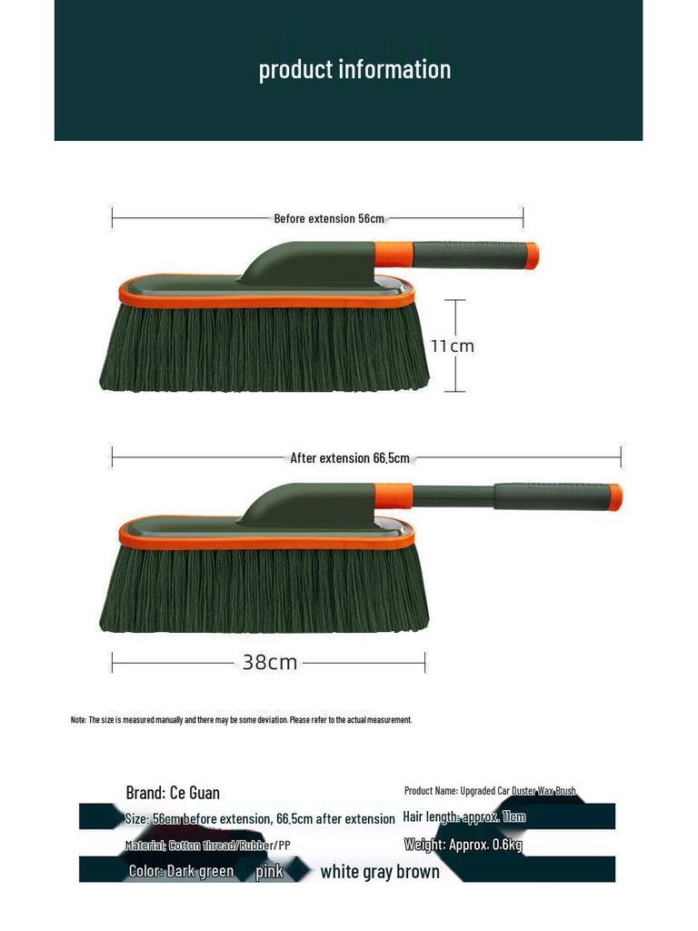 Car Cleaning Duster & Snow Removal Brush with Wax Mop