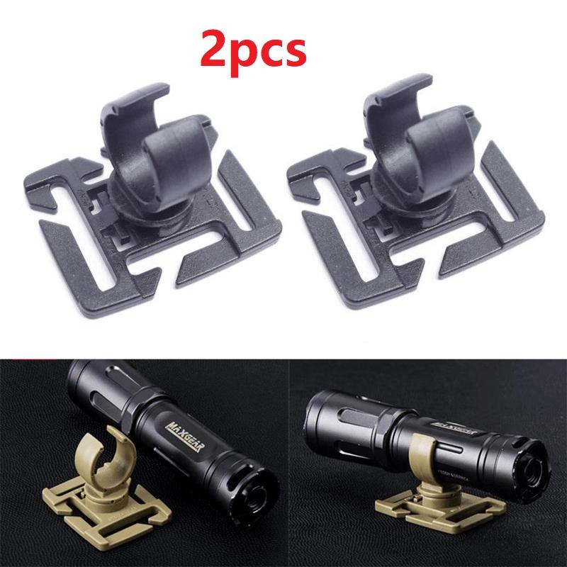 

2 шт. Вращающийся зажим для фонарика, зажим для водопроводной трубы, зажим для рюкзака, тактическая пряжка для стропы 25 мм, аксессуары для кемпинга на открытом воздухе