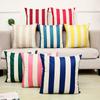 1Pcs Linen Pillowcase Cover 45x45cm Red Striped Pattern Couch Kissen Decoration Throw Pillow Case for Lounge Throw Pillow Cover