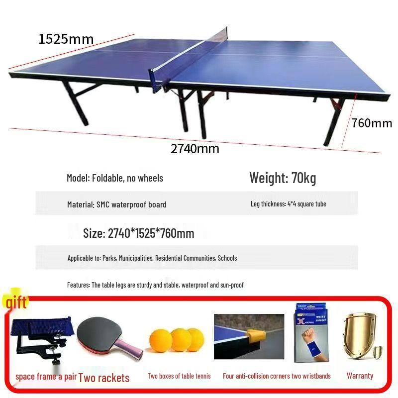 2026 Professional Outdoor Table Tennis Table - Moisture & Rust-Proof, Standard Thickened Design