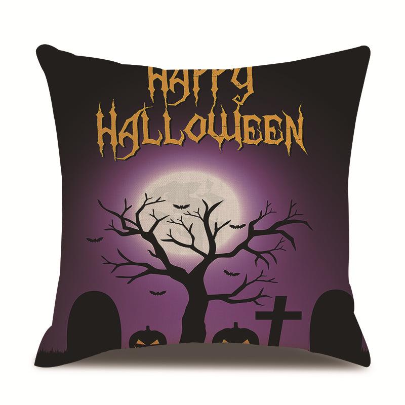 Halloween Linen Pillow Cover Printed Pillow Cover