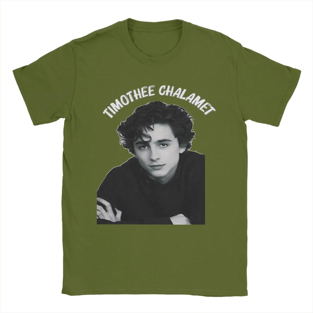 Timothee Chalamet American Actor T Shirt Summer Fashion T Shirts Men Cotton Crewneck Plus Size Tees Short Sleeve Vintage Tshirt