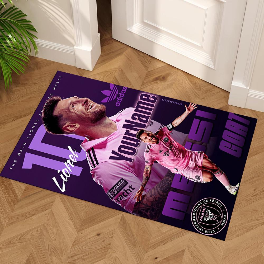 Messi Customize Your Name Area Rug Design for Balcony Bedrooms Living Rooms Decorate room Anti-slip Rug Decorate Offices Wedding Party Gift