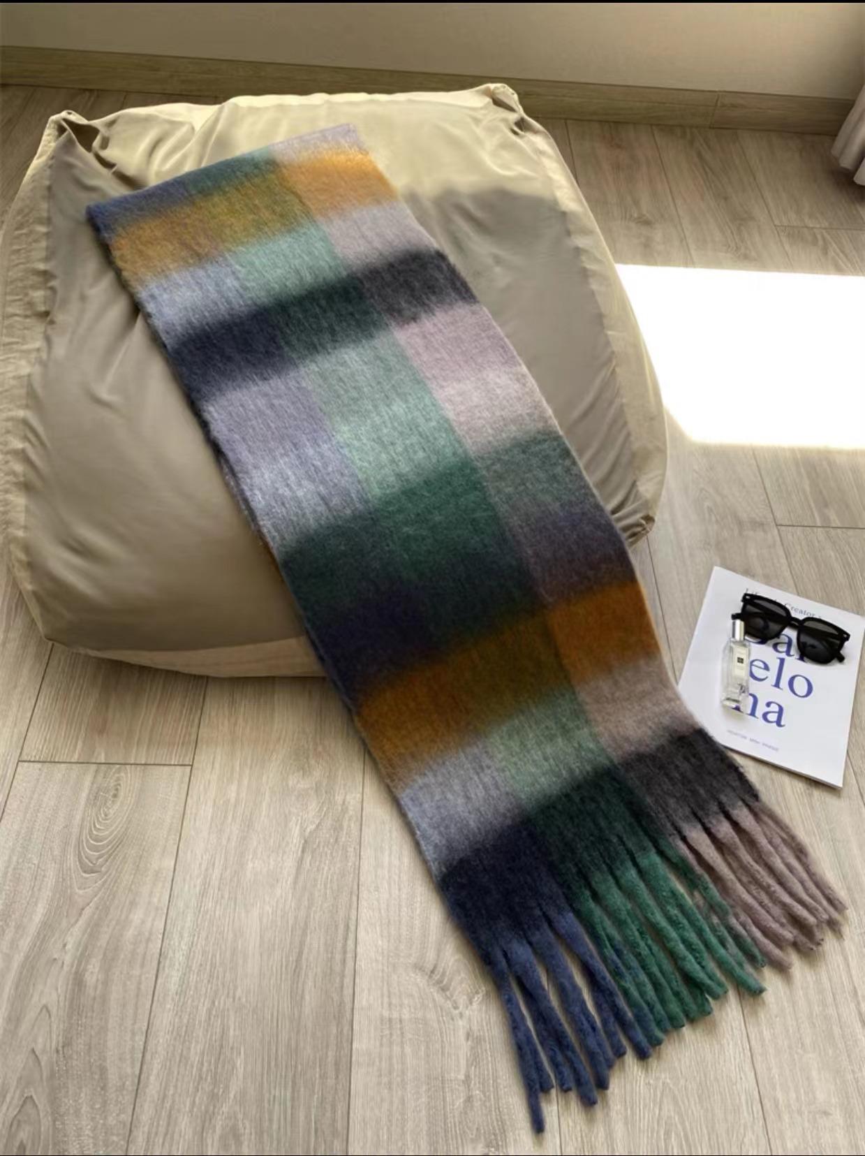 

Autumn and winter new plaid scarf for women s fashion, contrasting color, warm scarf, thickened shawl