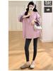 2025 Spring Fashion Plus Size Maternity T-Shirt: Trendy Loose-Fit, Casual, Three-Quarter Sleeve for Moms