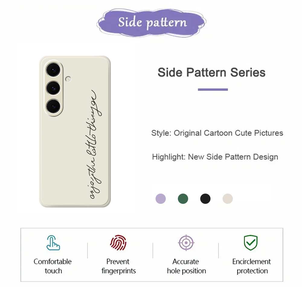 For Samsung Galaxy S24 FE Case WordArt Pattern Printing Straight Edge TPU Phone Back Cover