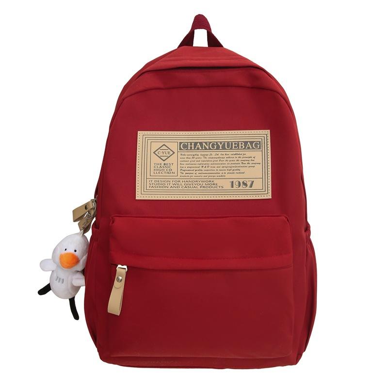 Winter Neuer Einfarbiger Studentenrucksack mit Großer Kapazität Street Fashion Aufgewerteter Outdoor Doppel-Schulter-Rucksack