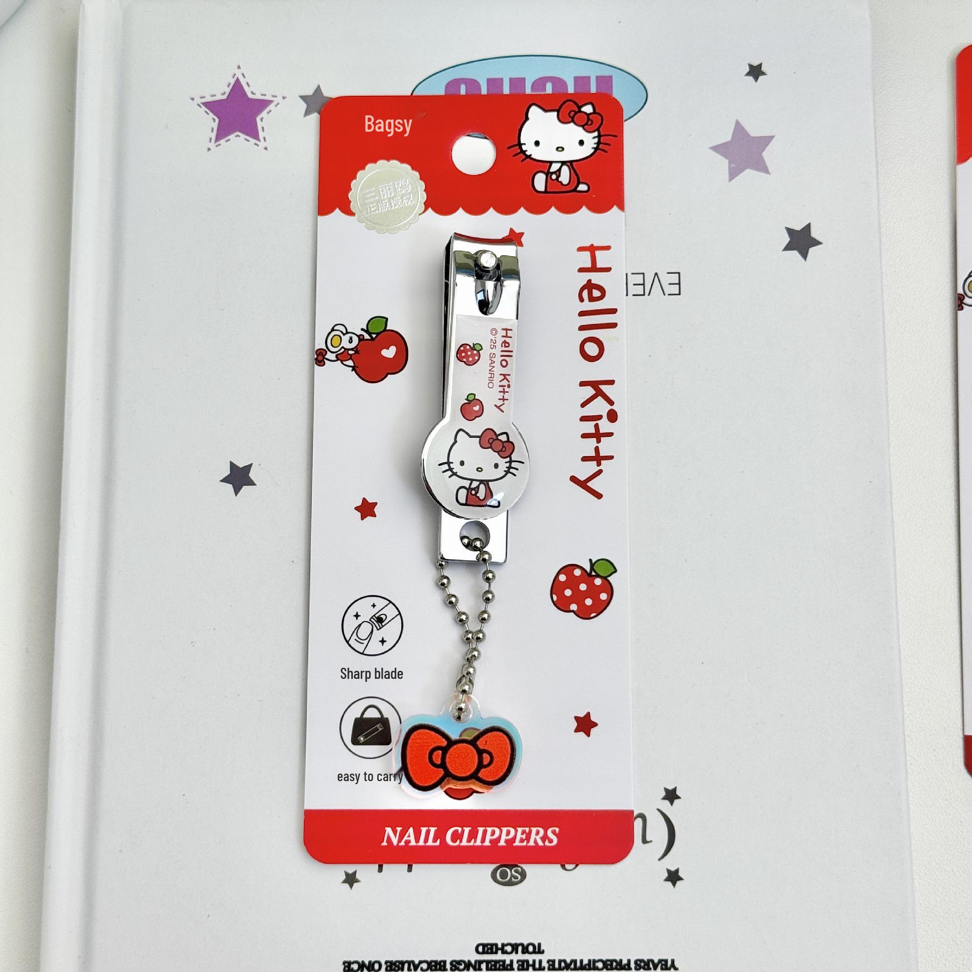 

Оригинальные мультяшные кусачки для ногтей Hello Kitty для студентов и детей - Портативный дизайн с плоским краем из углеродистой стали