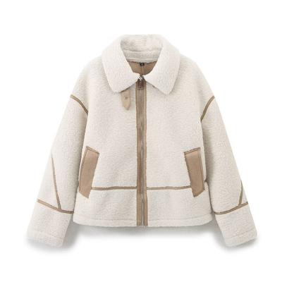 Commerce extérieur de gros style européen et américain, style français, vêtements pour femmes, veste polaire double face polyvalente à la mode