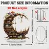 Acrylic Ornament 2D Bookshelf Statue Collection Gift Decoration Moon Shape Sculpture for Desk