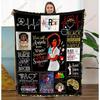 Nurse Life Theme Machine Reversible Nurse Theme Blanket Black Educated Washable Polyester Knit Vibrant Digit