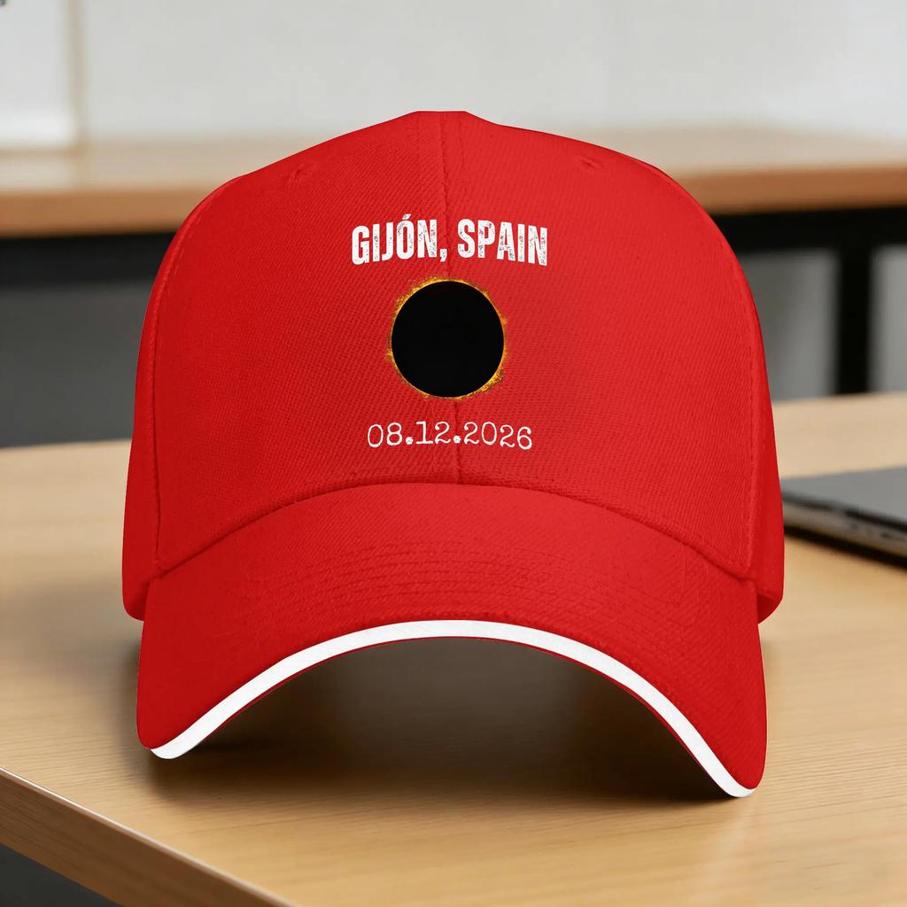 Spain Total Solar Eclipse Casual Baseball Cap Spring Trucker Hat Sun Visor Kpop Rock Hip Hop Fitted Retro Baseball Caps