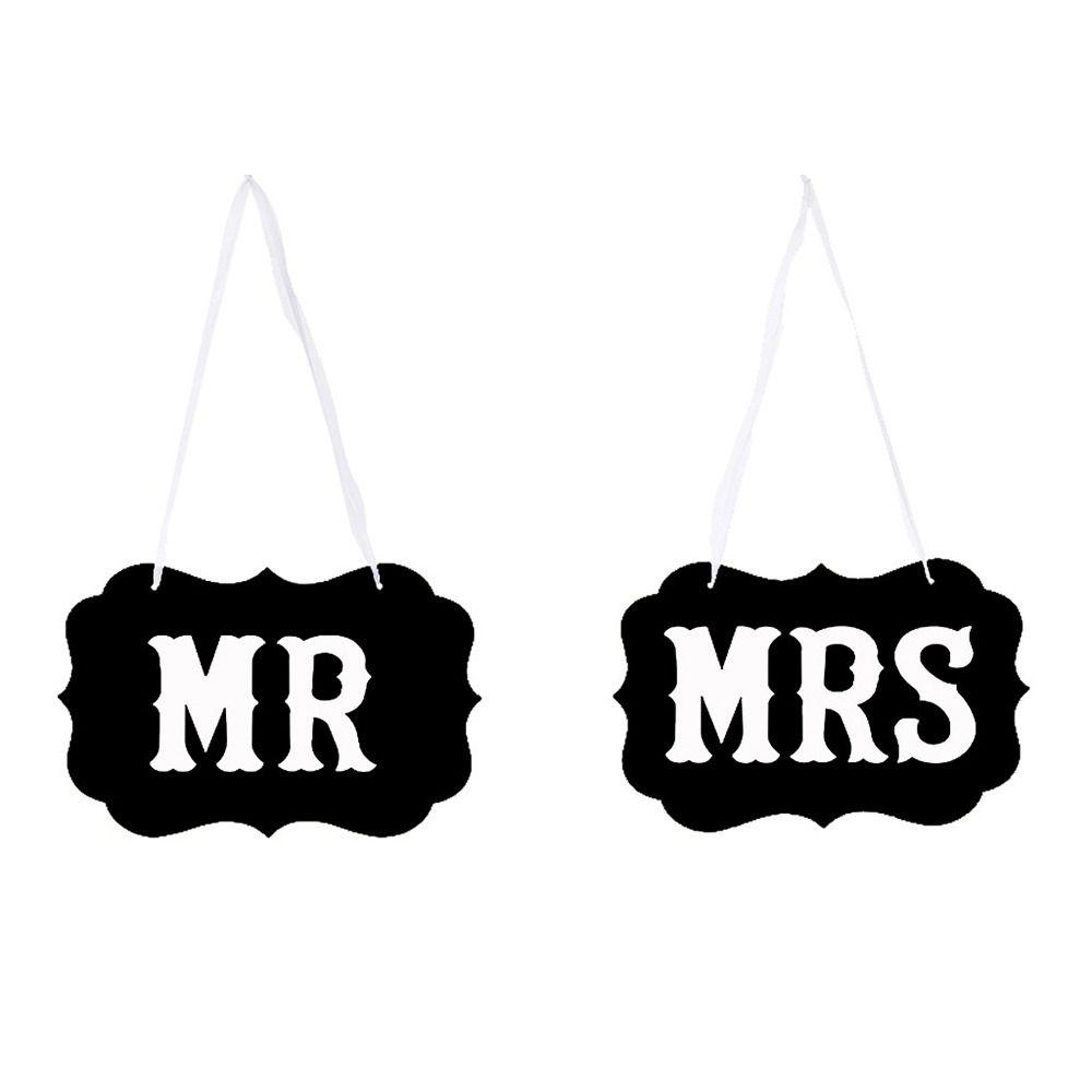 Elegant Wedding Paper Seat Sign Rustic Letter Hanging Sign Mr&Mrs Chair Back Sign  Bridal Shower