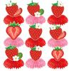Cartoon Strawberry Honeycomb Ornament Creative Strawberry Hanging Banners  Photo Props