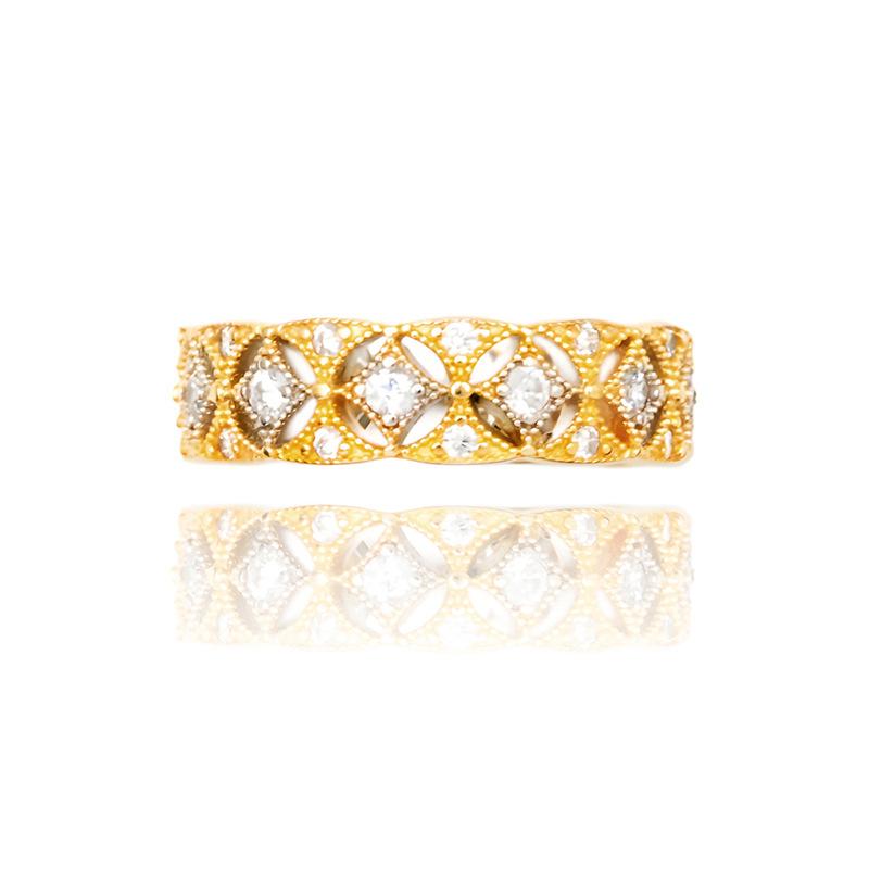Set Inele Buccellati Femei Dantelă Gol Gravat Plin Diamant Încrustat Bijuterii de Mână High-end