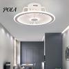 Ceiling Fan Lamp Warm White Light Multifunctional Three Colors Adjustable Modern Minimalist Remote LED Control for Living Room Household Supplies
