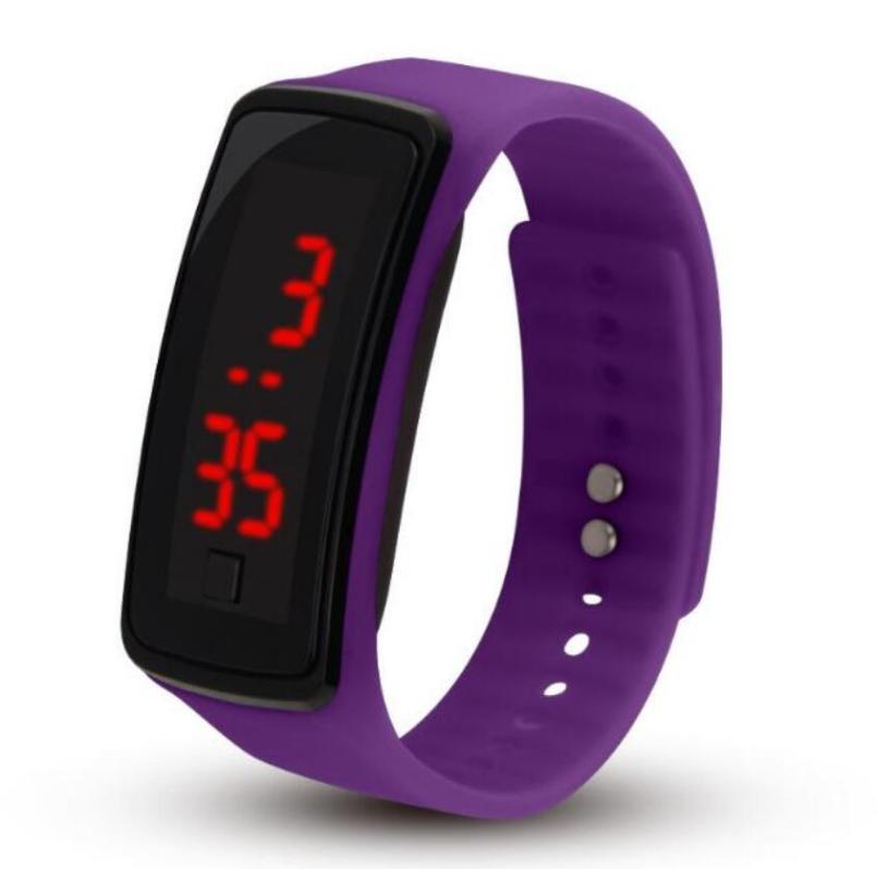 צמיד פרק כף יד סיליקון LED צבעוני צמיד אור קל רך אופנה שעון כושר שעון ספורט