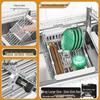 Retractable Sink Dishwasher Rack: Vegetable Washing & Drain Basket Shelf