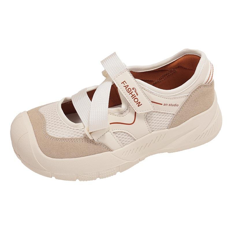 

Velcro ugly cute big head shoes female Mary Jane summer new platform sports casual dad board shoes sandals ins tide 40 абрикосовий