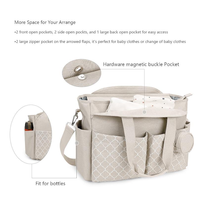 New Handbag/Shoulder Diaper Bag with Pacifier Pouch for Maternity and Baby Travel & Outdoor Use