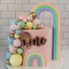 28PCS Rainbow Cake Toppers Colorful Balls Cake Decorations for Wedding Baby Shower Girls Boys Birthday Party Supplies