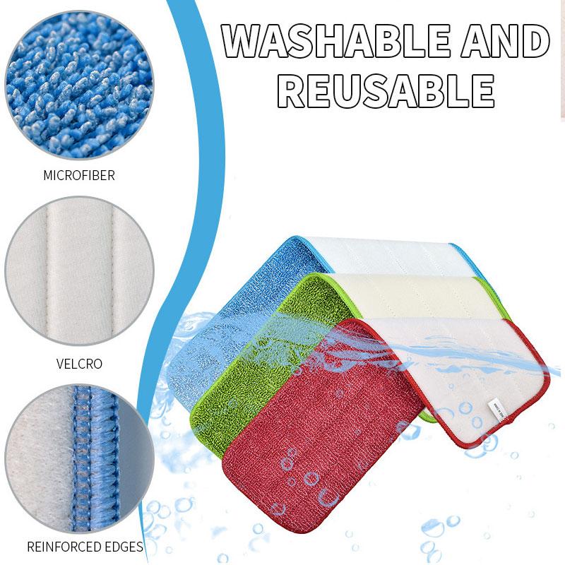 Flat Spray Replaceable Mop Cloth Microfiber Sprayer Mop Pad Wet And Dry Dual-Use Mop Washable Mop Cloth Trapezoidal Spray Mop