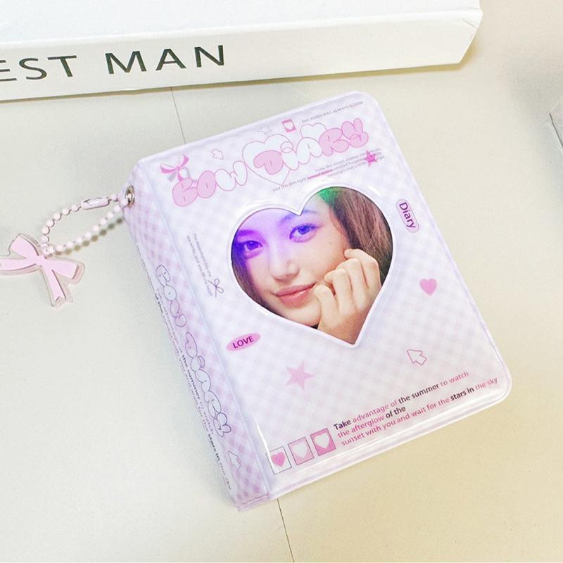 1Pc Cute Bow Photo Album 3 Inch Love Heart Hollow Picture Storage Case Kpop Card Binder Name Card Book Photocard Holder