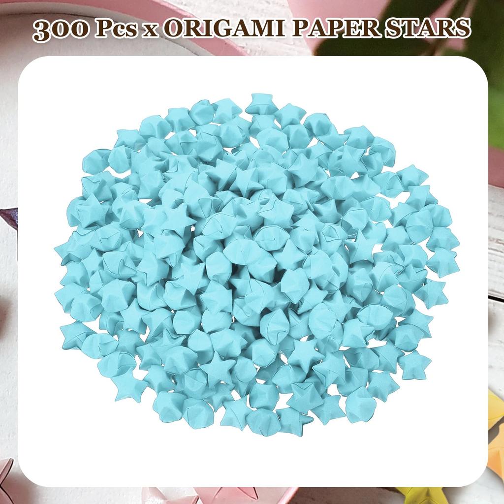 uxcell finished origami lucky star set star perfect for or as a gift for a female friend 300-piece - wish-granting - Christmas, parties, weddings,