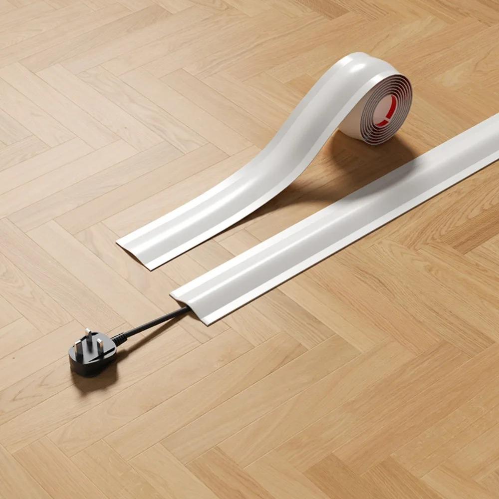 1PC 1mx5.5cm High Quality Soft Cord Cover Durable Flexible Wire Cover PVC Cable Management Floor Cable Cover Indoor
