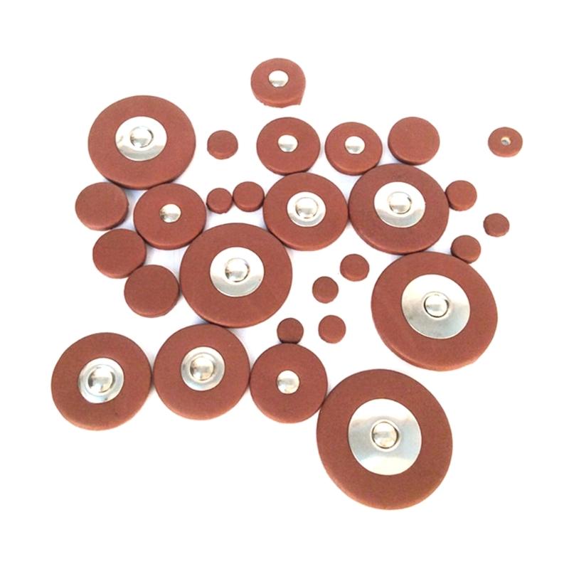 Saxophone Leathers Pads Button Leathers Pads Replacement Sax Leathers Cushion