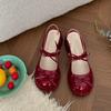 Silver French retro thick heel bag head sandals women's 2025 new summer wear with skirt Mary Jane single shoes
