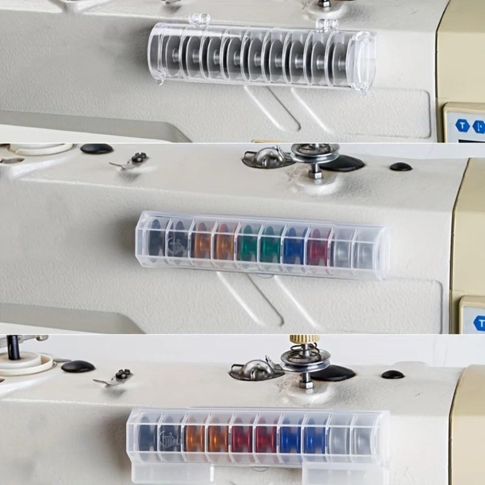 Transparent Magnetic Bobbin Storage Box Plastic Clear Bobbin Case  Home Sewing