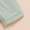 Jungen Einfarbig Kurzarm Stehkragen Zweiteiler mit Aufkrempel-Shorts