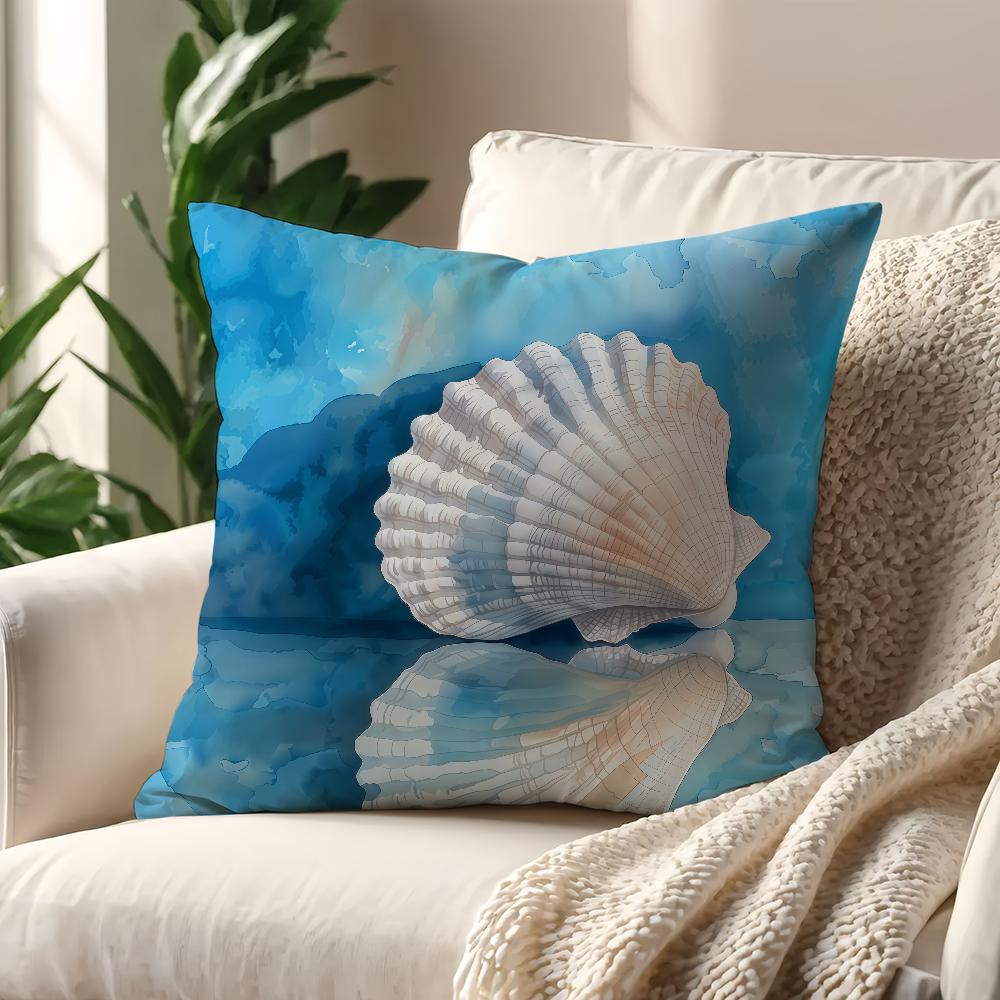 Ocean Theme Blue Sea Animals Cushion Cover For Pillow Printing Sofa Decoration Home Car Room Coffee Shop Office NordicSimplicity