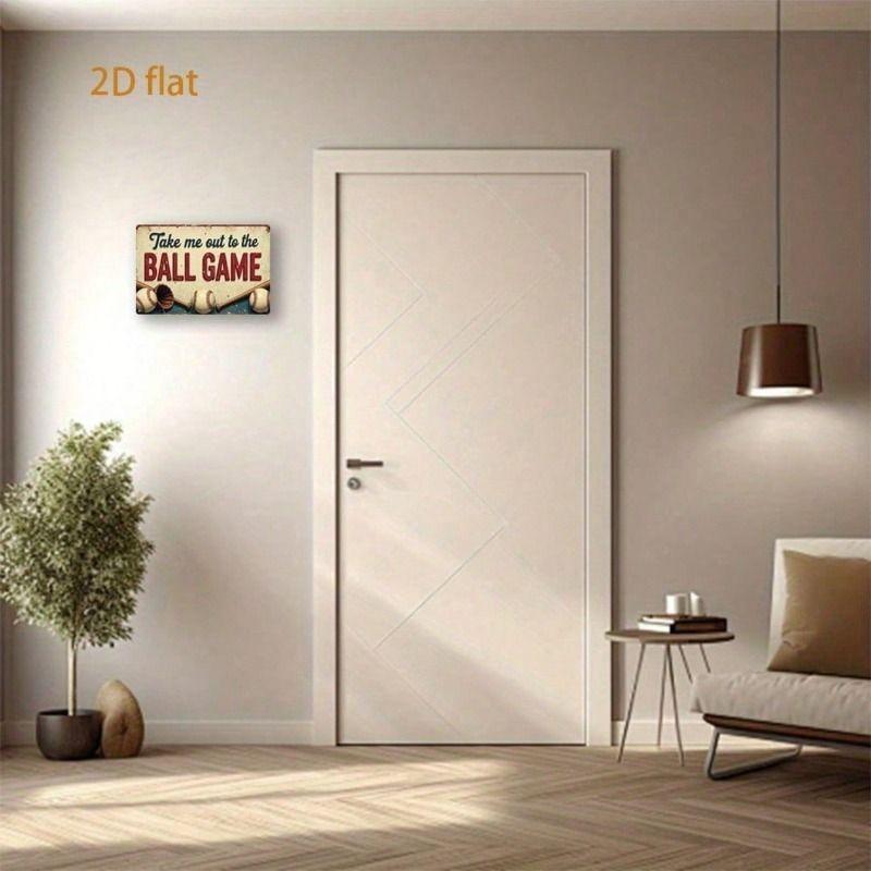 Metal Wall Art Vintage Baseball Sign Take Me Out To The Ball Game Pub Bar Decor